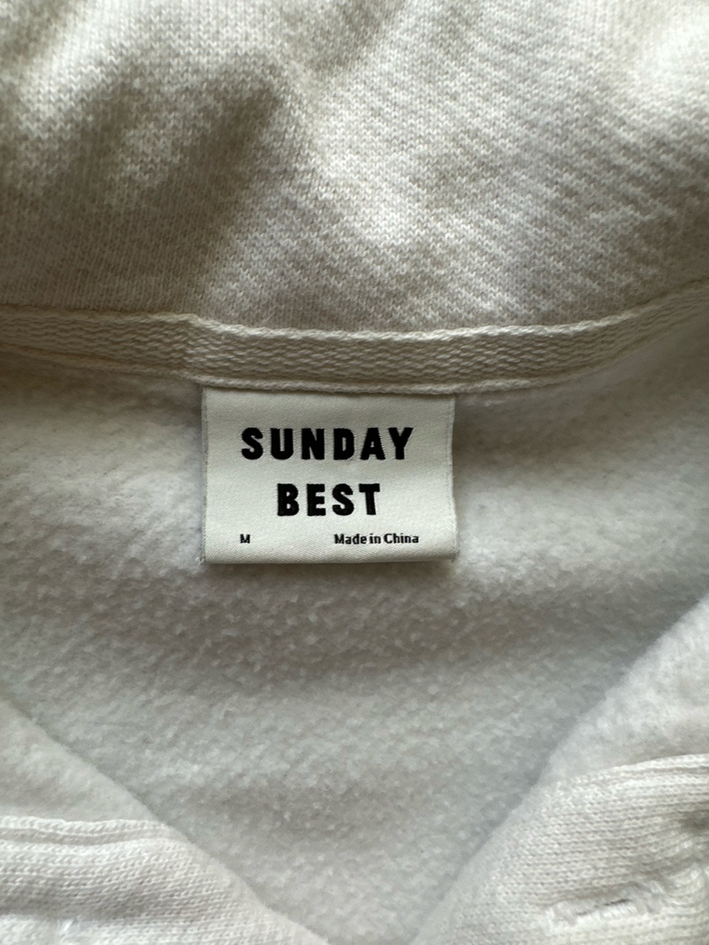 Sunday Best White Cropped Polo Sweatshirt Size Medium - Picture 4 of 7